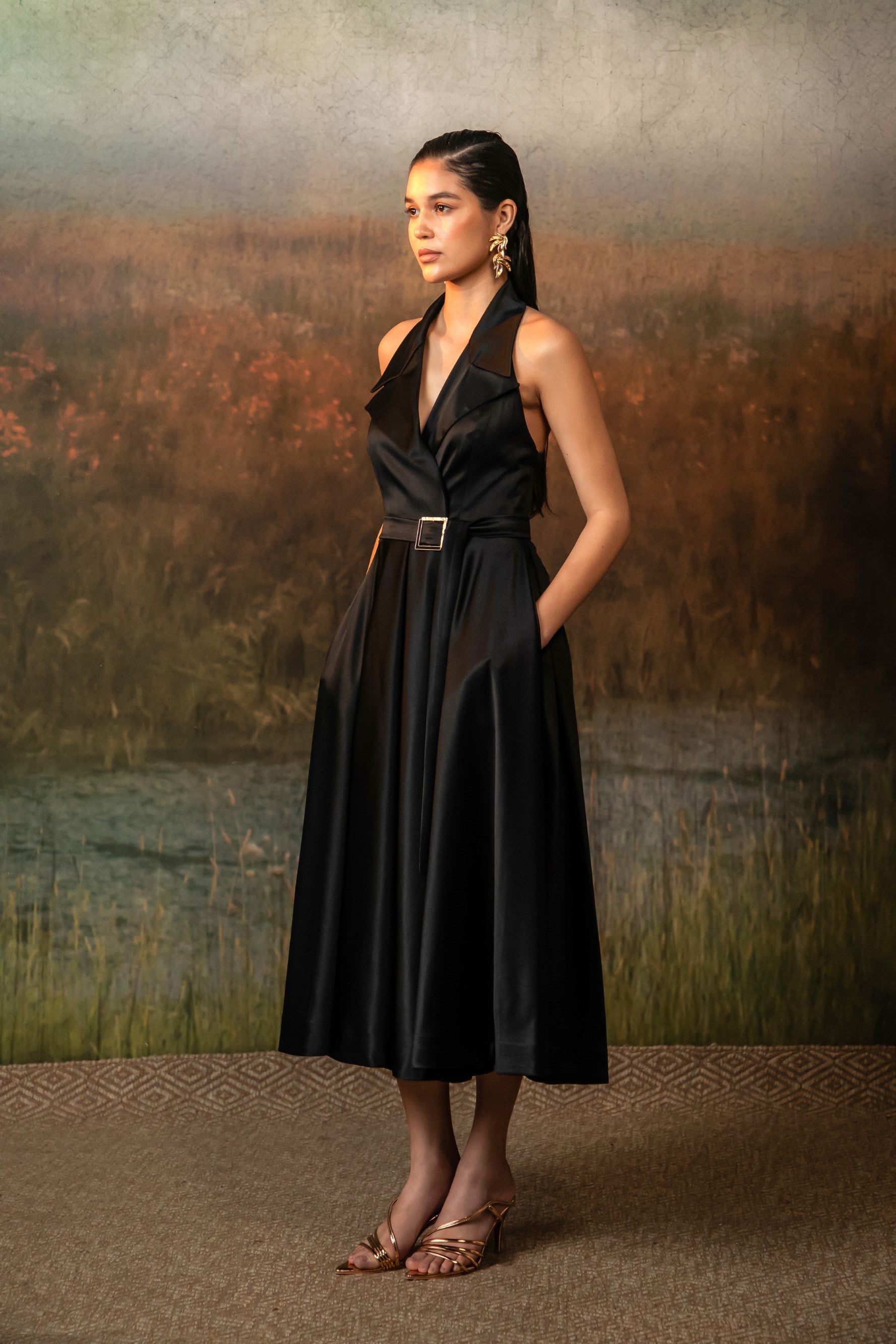 Madhurima Tuli in Valencia Dress in Midnight Noir