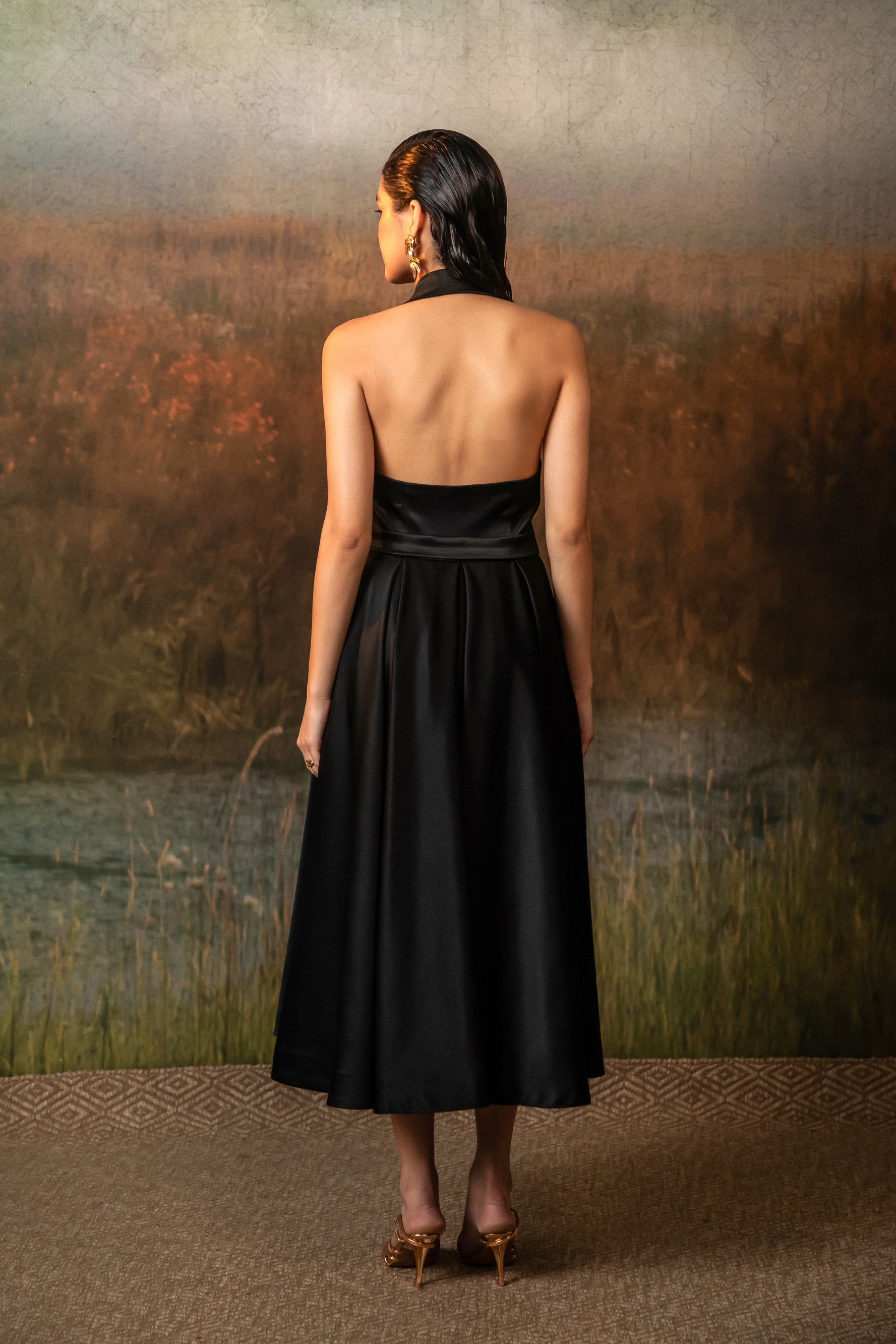 Madhurima Tuli in Valencia Dress in Midnight Noir