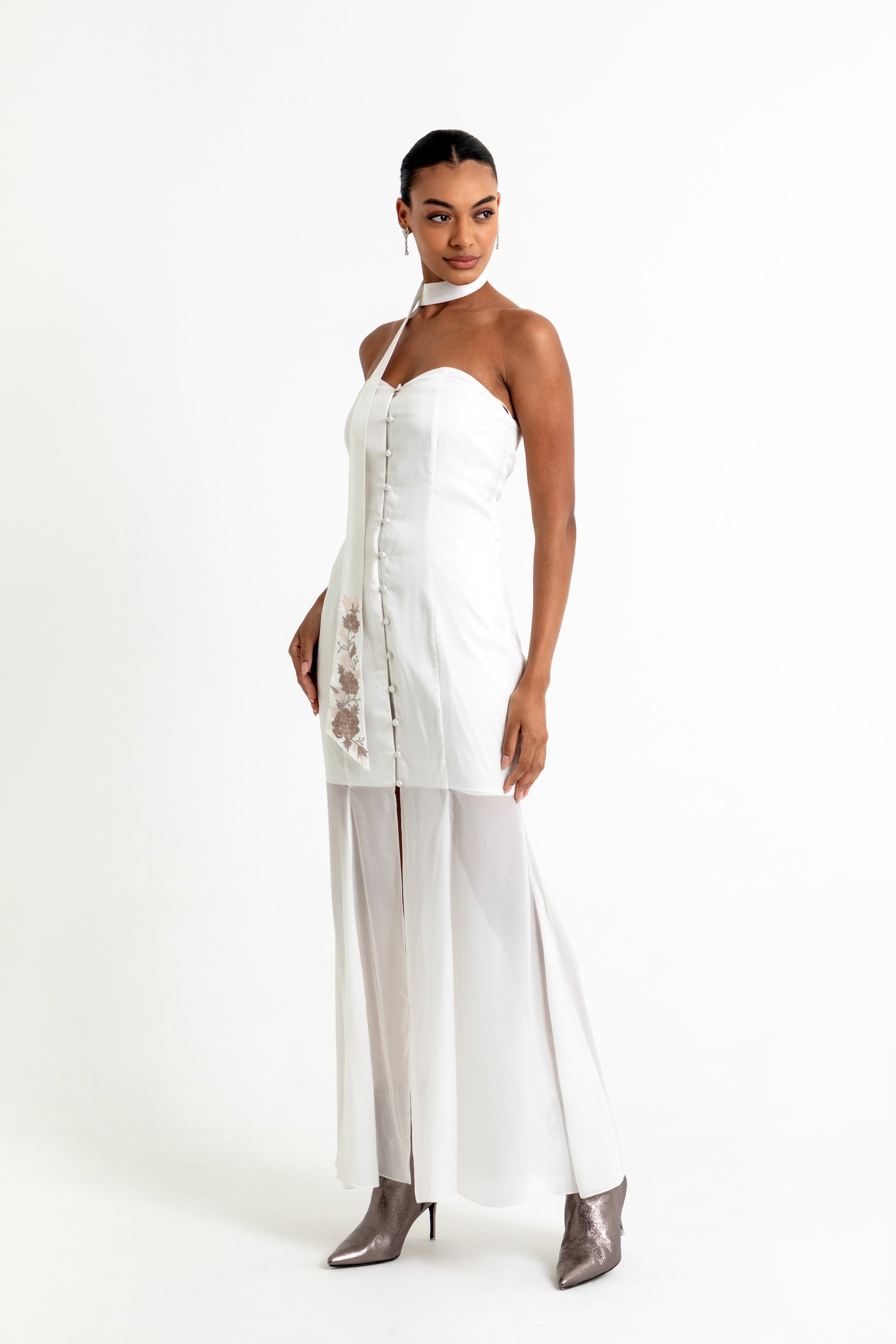 Strapless Sweetheart Shirt Dress