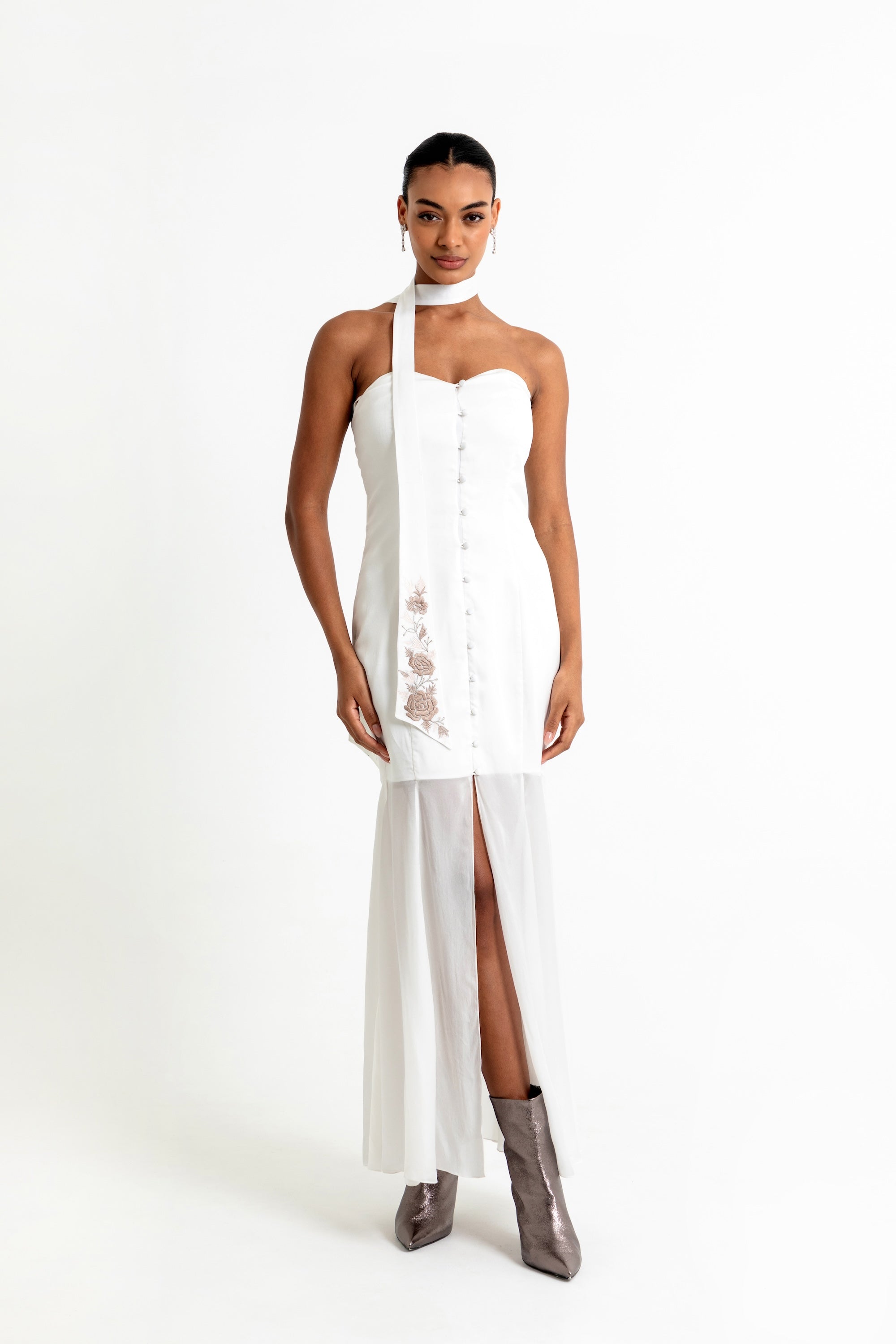 Strapless Sweetheart Shirt Dress