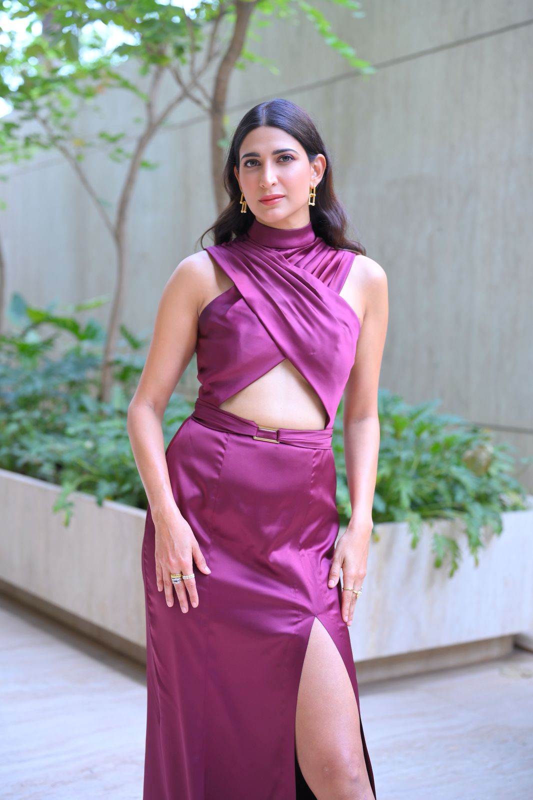 Aahana Kumra in Dione Gown in Deep Rosewood