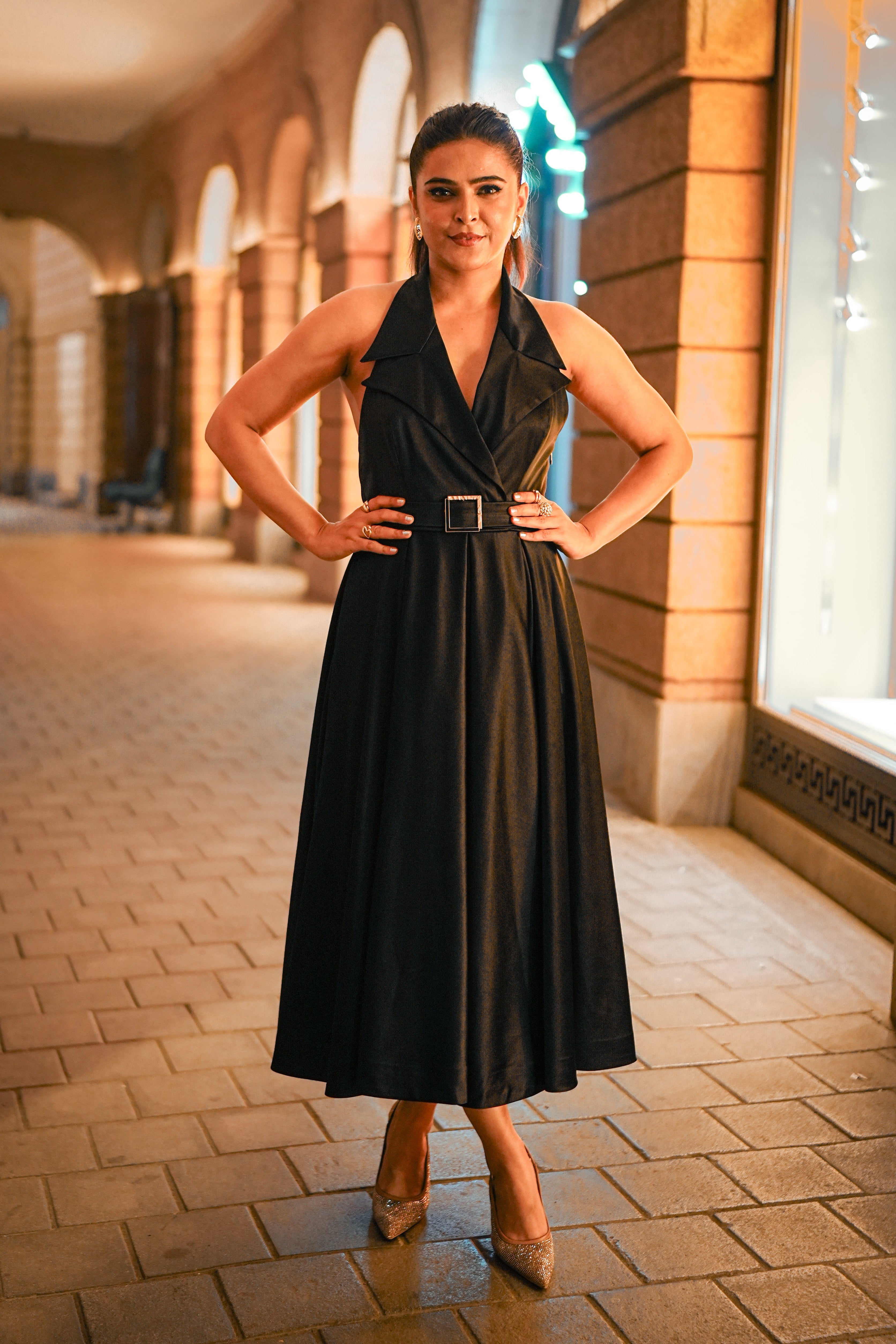 Madhurima Tuli in Valencia Dress in Midnight Noir